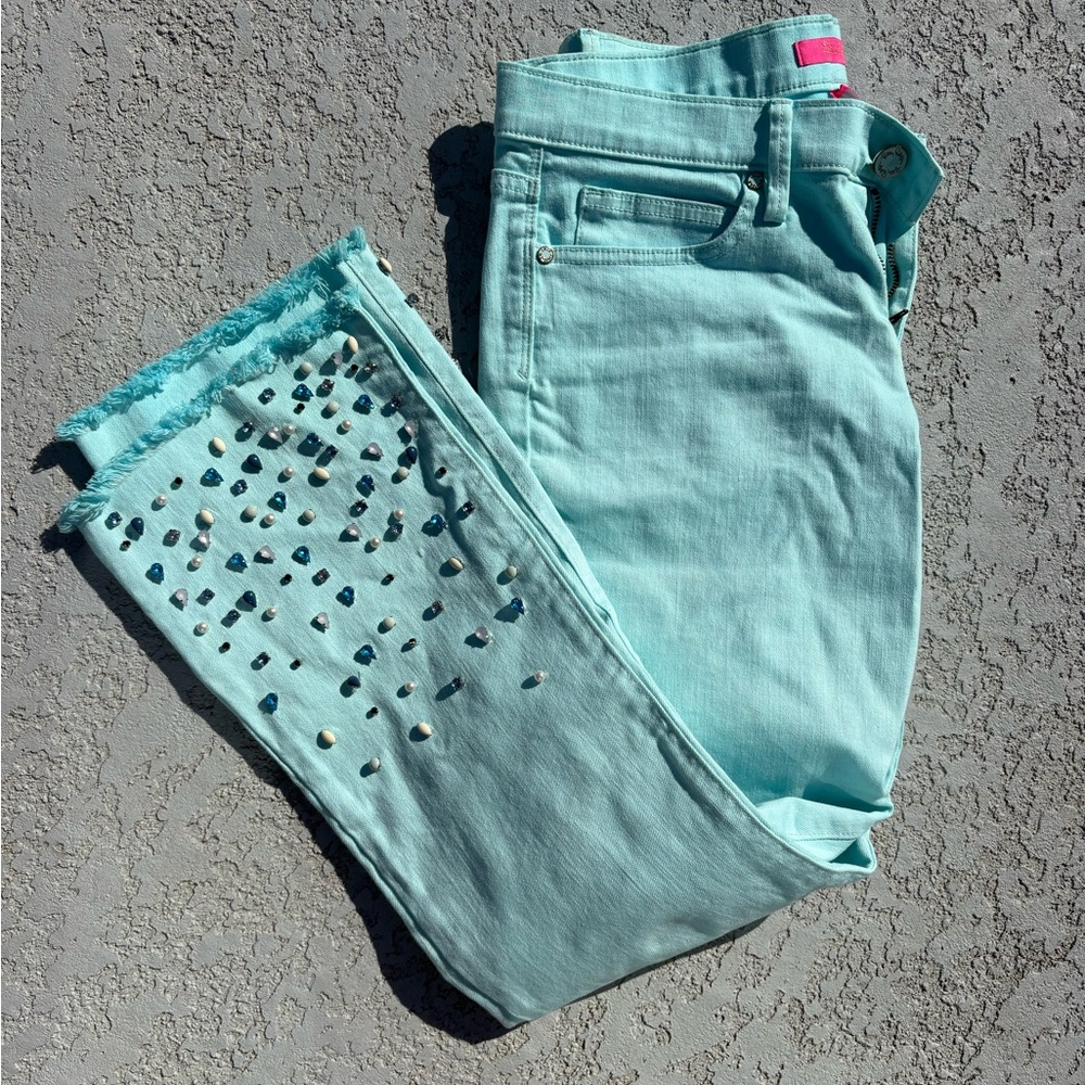 Lilly Pulitzer Aqua Embellished Women Jeans